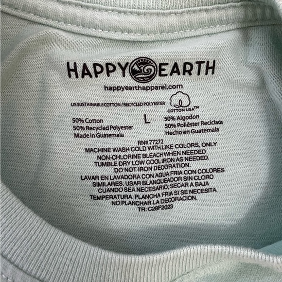 Women's Happy Earth Protect Our Planet Cropped Tee | Size Large - Picture 3 of 6